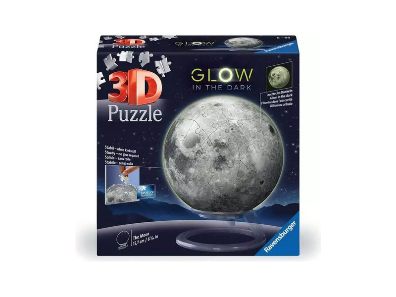 Sötétben világító 3D Hold puzzle (72 db)