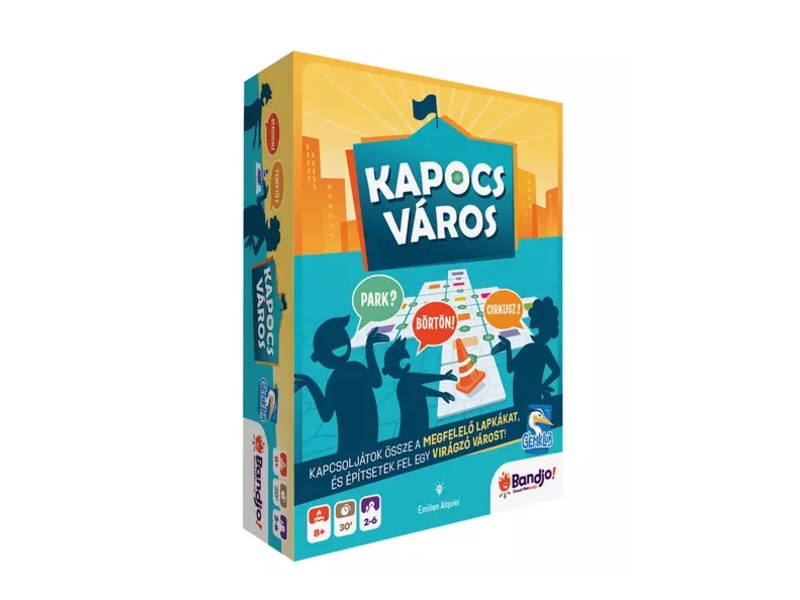 Kapocsváros társasjáték – doboz és játékelemek