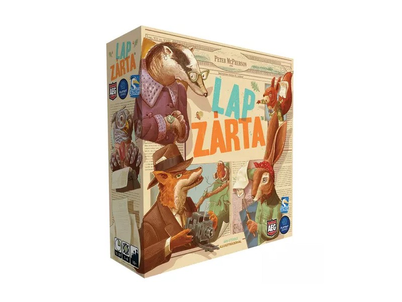 Lapzárta társasjáték - doboz és játékelemek