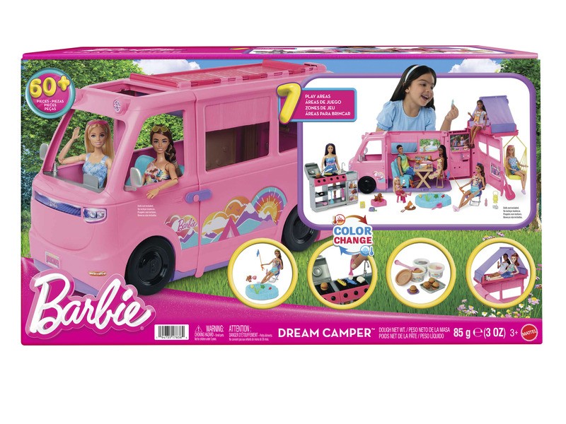 Barbie álom lakóautó – nyitható, 60+ darabos szett