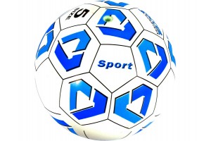 Sport foci mintás gumilabda 22 cm - kék-fehér