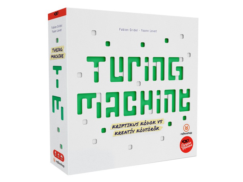 Turing Machine társasjáték — doboz és kártyák