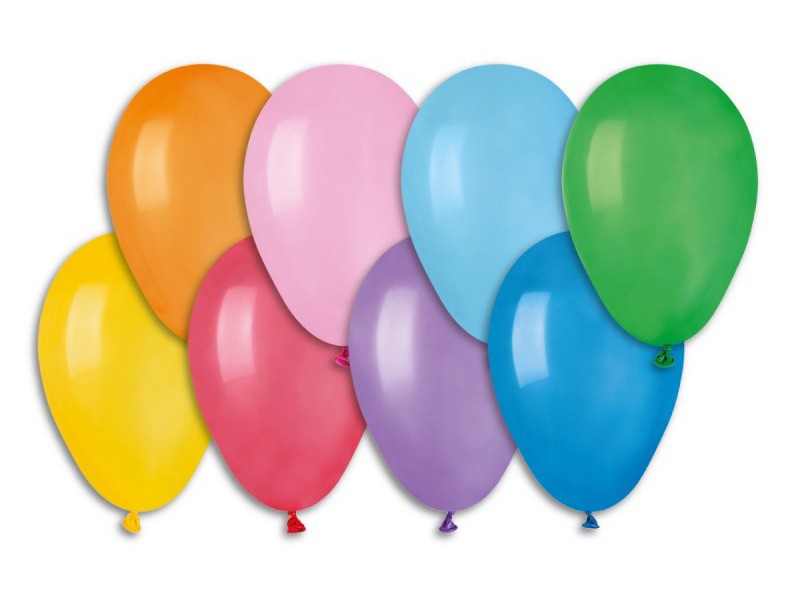 Vegyes színű 18 cm gumi lufi – 10 db