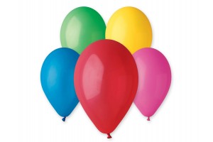 Vegyes színű gumi lufi 25 db, 26 cm