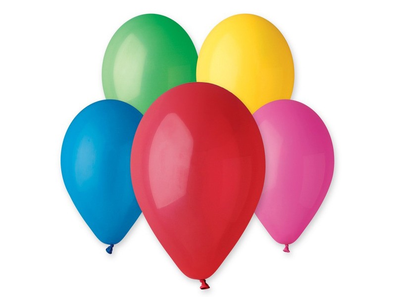 Vegyes színű gumi lufi 25 db, 26 cm