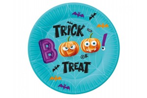 Trick or Treat papír tányér 18 cm, 6 db