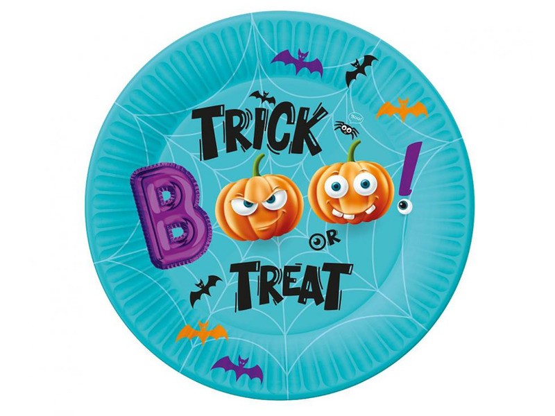 Trick or Treat papír tányér 18 cm, 6 db