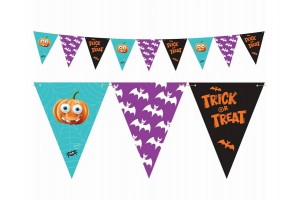 Trick or Treat papír zászlófüzér — 9 zászló, 250 cm