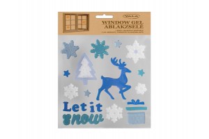 Kék-fehér rénszarvas ablakzselé