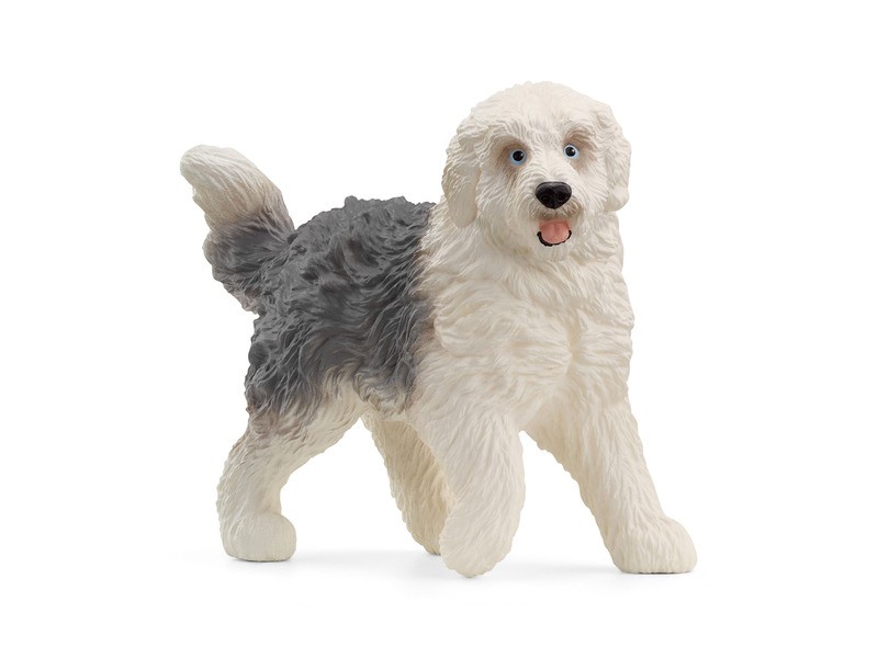 Schleich Old English Sheepdog figura — 7,7×2,5×5,7 cm