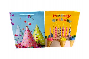 Szülinapos papírtasak, elegáns ajándéktasak