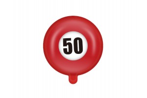 Héliumos fólia 50-es szám lufi 45 cm