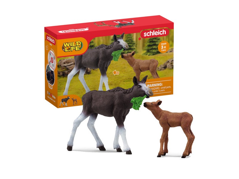 Schleich jávorszarvas tehén és borjú (42629)