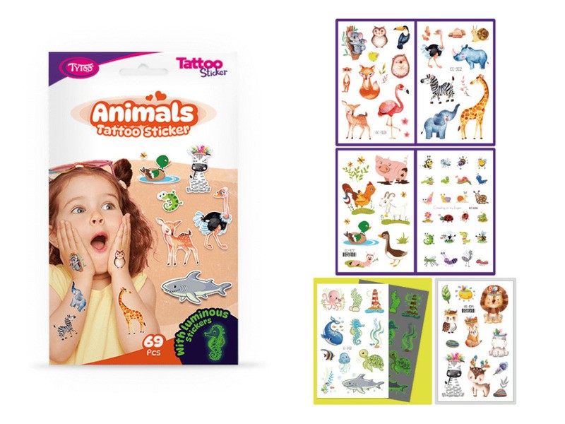 Tytoo állatos tetoválás matrica szett - termékkép