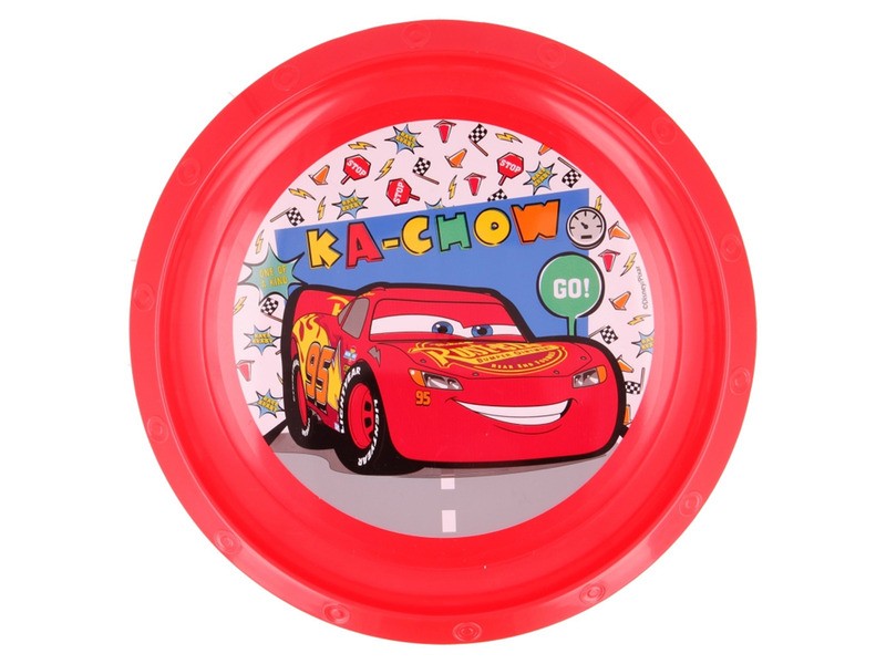 Műanyag Cars Race lapostányér, színes dizájn