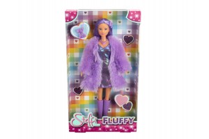 SL Fluffy — Steffi divatbaba lila ruhában és bundában