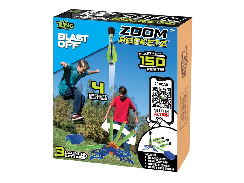 Zoom Rocketz rakétakilövő játékszett — 3 rakéta és kilövő