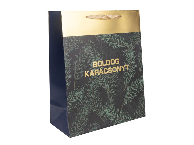 Papírtasak — zöld fenyőág 31x42 cm