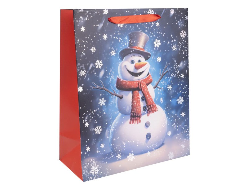 Papírtasak Hóember 26×32 cm