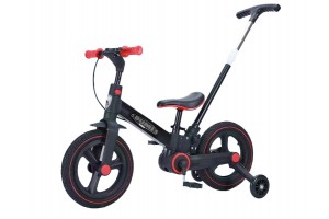Futóbicikli 3in1 fekete/piros, állítható