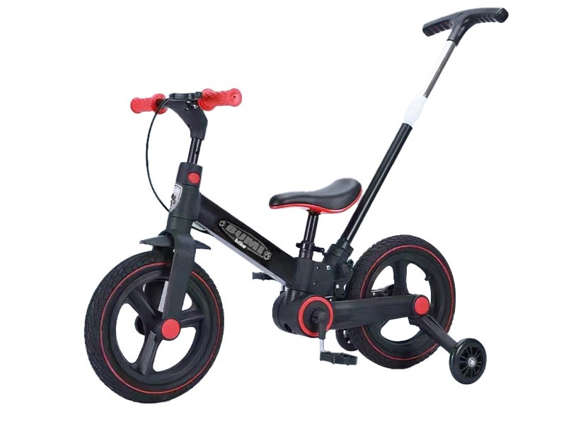 Futóbicikli 3in1 fekete/piros, állítható
