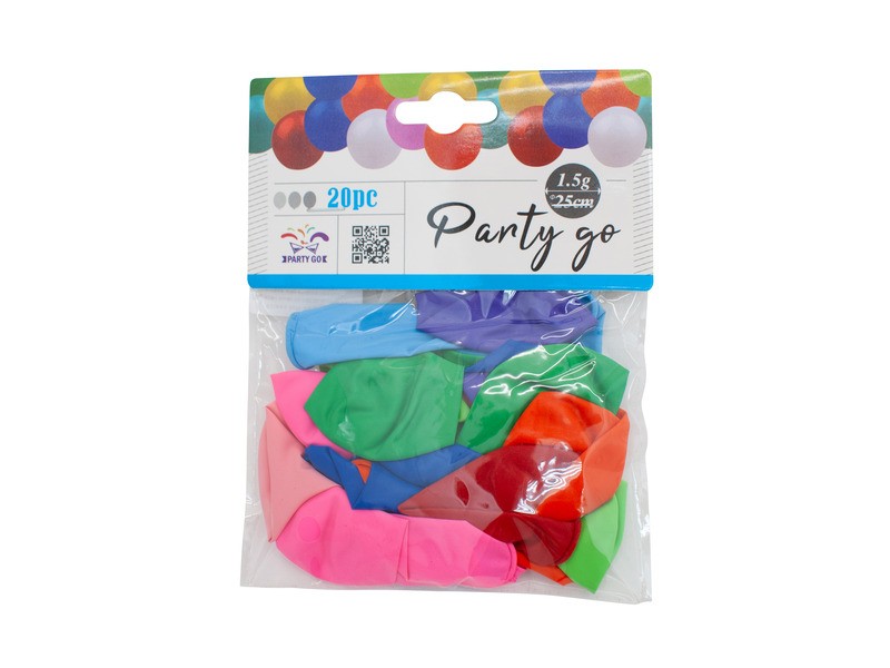 Színes lufi 20 db – 25 cm