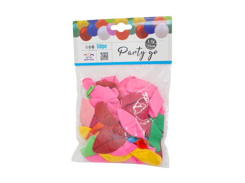 Színes lufik 50 db, 25 cm