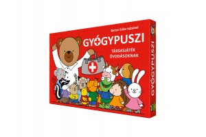 Gyógypuszi társasjáték - doboz és játékelemek
