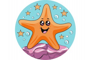 Vidám tengeri csillag 19 cm - Ideyka számmal festés