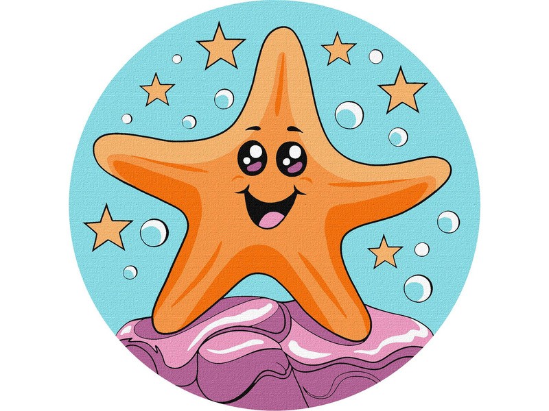 Vidám tengeri csillag 19 cm - Ideyka számmal festés