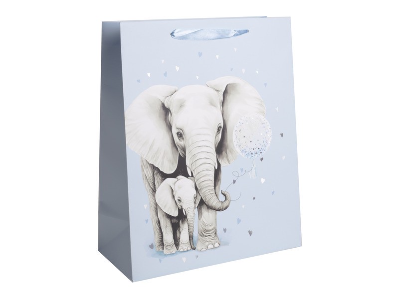 Papírtasak elefánt mintával 26x32 cm