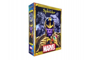 Splendor Marvel társasjáték doboz és kártyák