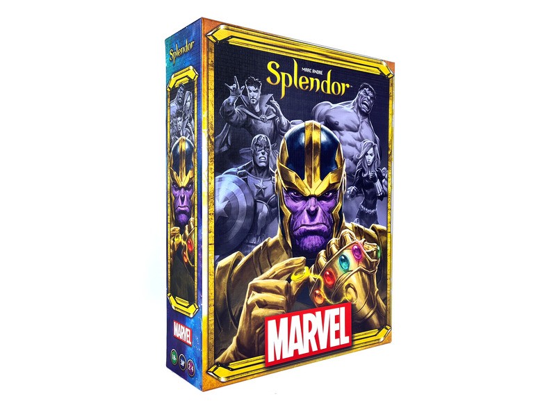 Splendor Marvel társasjáték doboz és kártyák