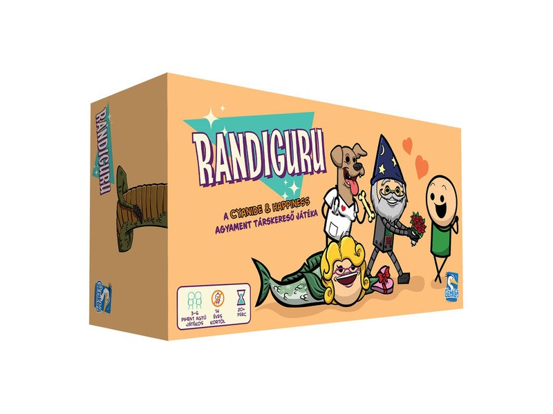 Randiguru társasjáték doboza és játéktáblája