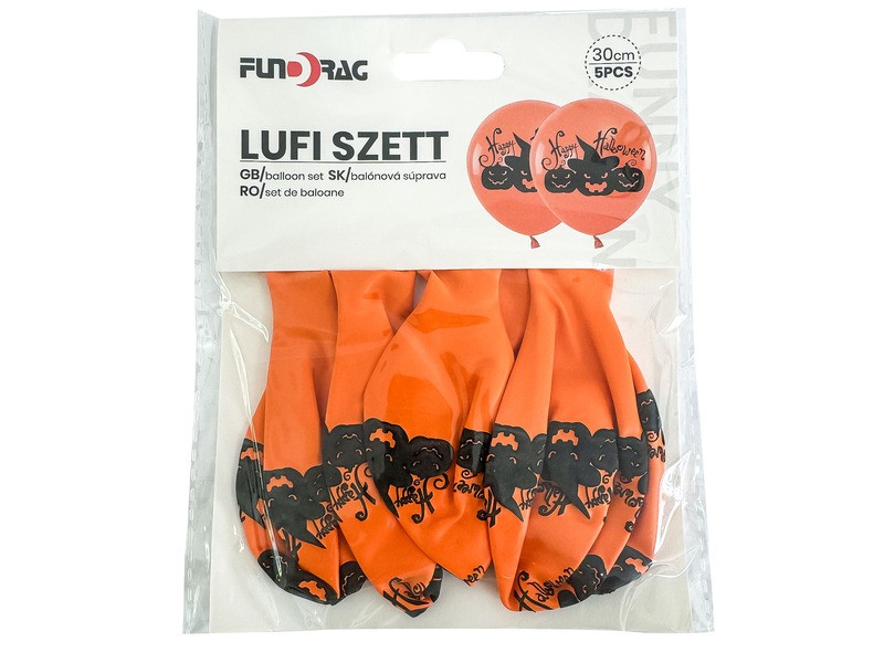 Halloween latex lufi, 5 db - 30 cm