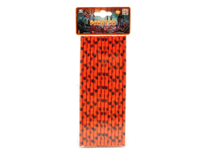 Halloween szívószálak – 25 db, kétféle minta