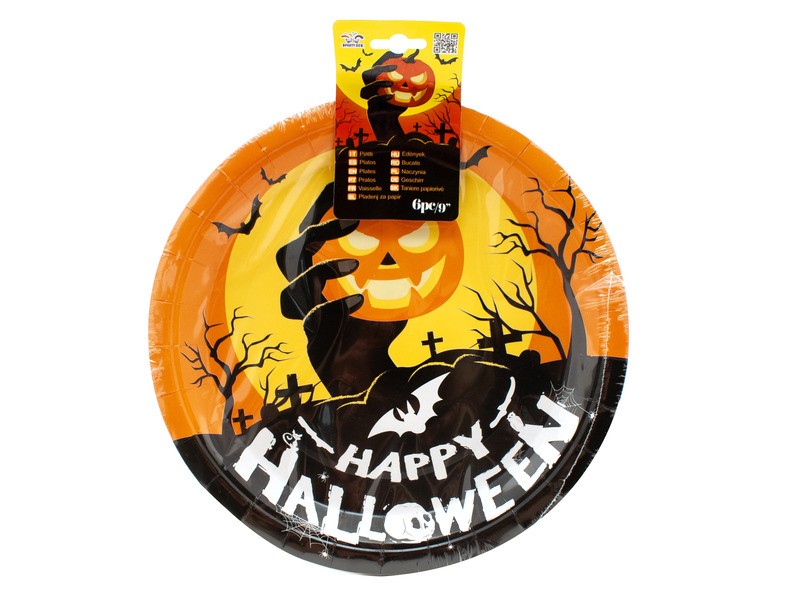 Halloween papírtányér 6 db - 23 cm