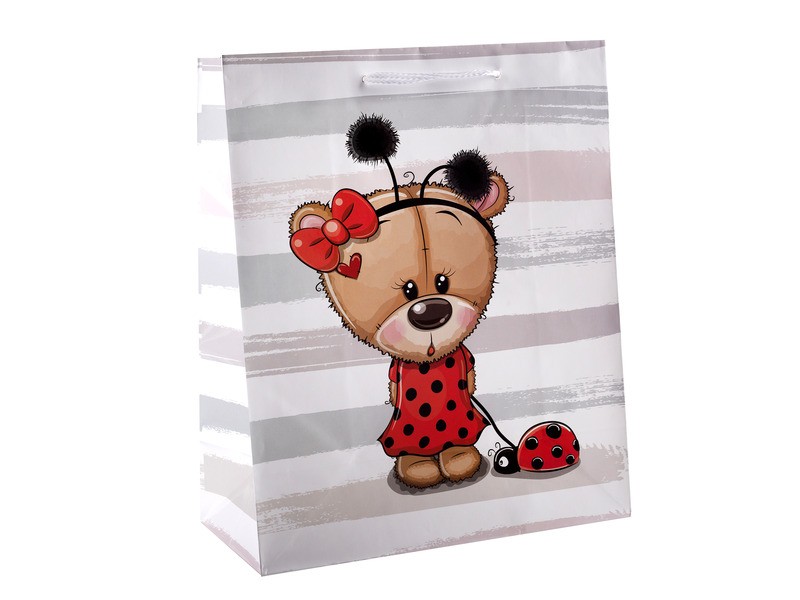 Papírtasak macival és katicával 18×23 cm