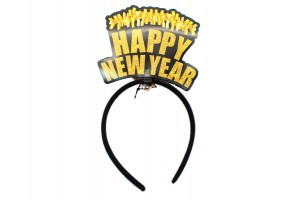 Happy New Year fejdísz 13 cm — többféle