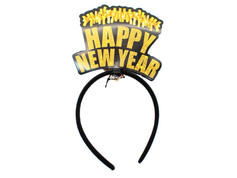 Happy New Year fejdísz 13 cm — többféle
