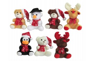 Karácsonyi plüss 12 cm - aranyos figura