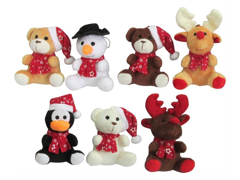 Karácsonyi plüss 12 cm - aranyos figura