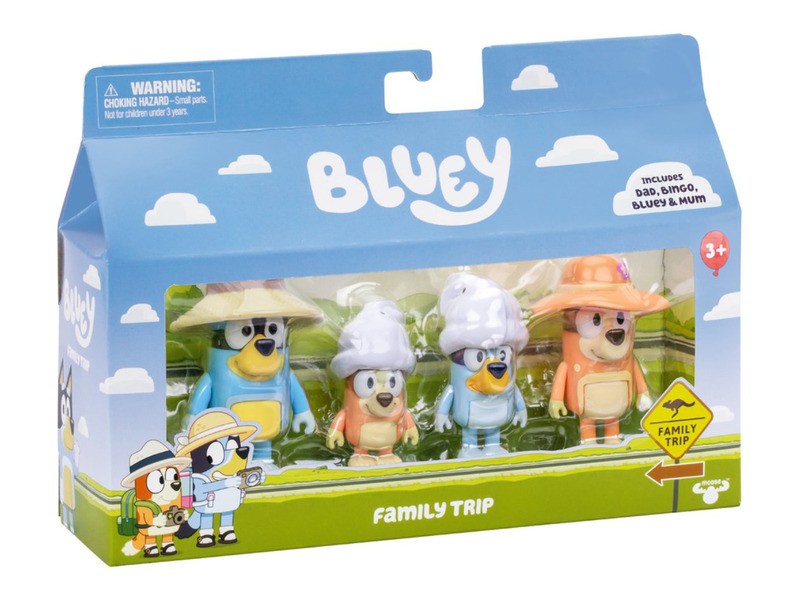 Bluey Családi Utazás 4 db szett - játékfigurák