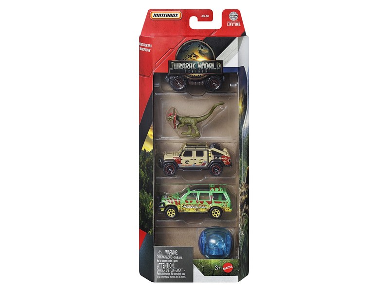 Matchbox Jurassic World 5 db kisautó csomag kép