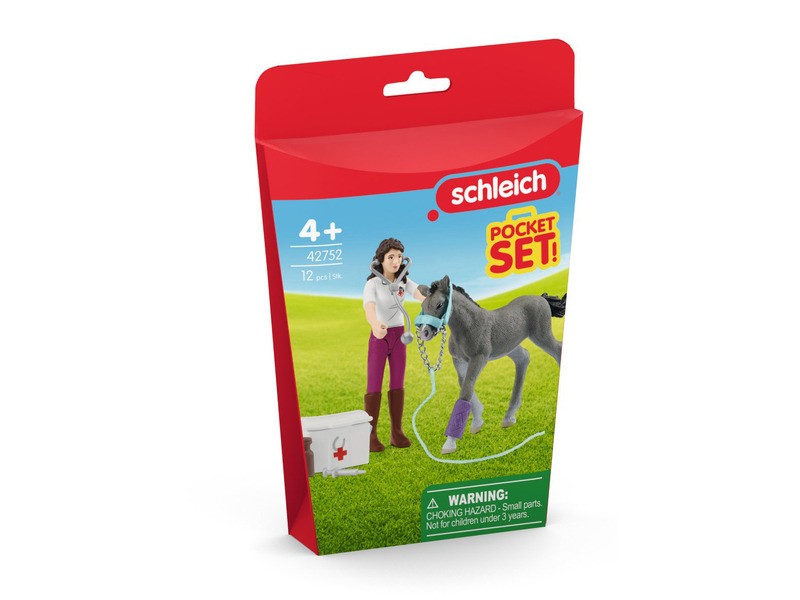 Schleich Mrs. Kramer csikóval - részletgazdag figura