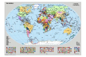 Világtérkép puzzle 1000 db - országok zászlói