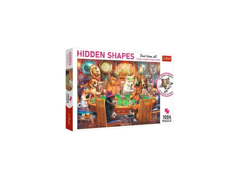 Trefl Hidden Shapes – Pókerező kutyák, 1086 db puzzle