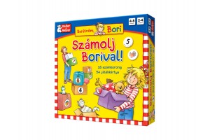 Számolj Borival társasjáték – doboz és játékelemek