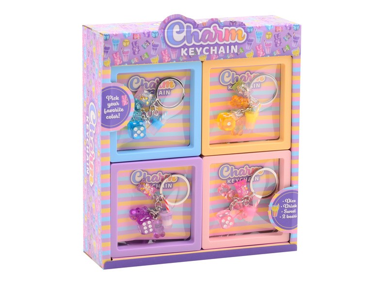 Charm kulcstartó - 4 bájos mintázat