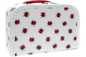 Fehér katicás óvodás bőrönd – kemény karton